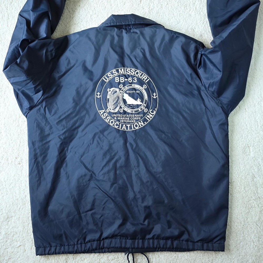 USS Missouri BB-63 Association Navy Veteran Mens Size M Windbreaker Made in USA - Picture 5 of 13